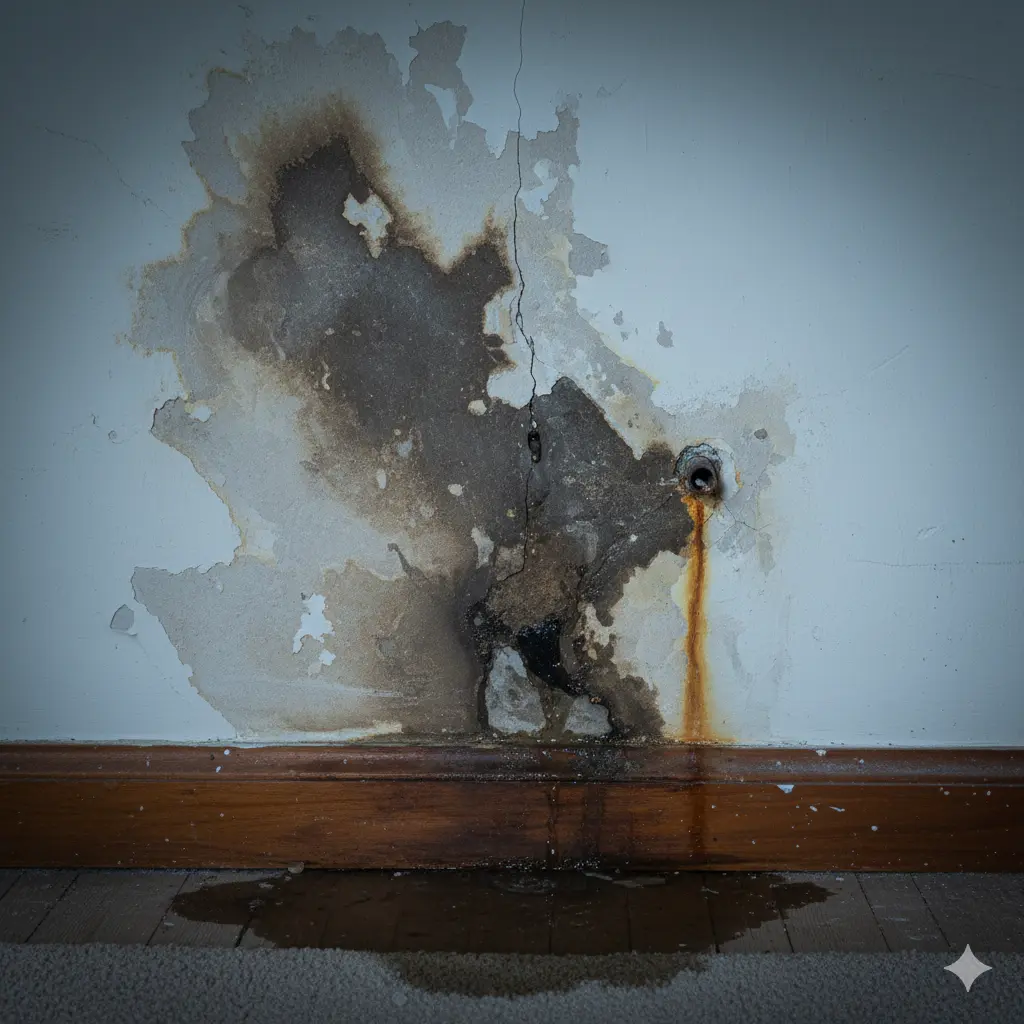 صورة قبل - إصلاح تسرب السقف - فيلا بجدة